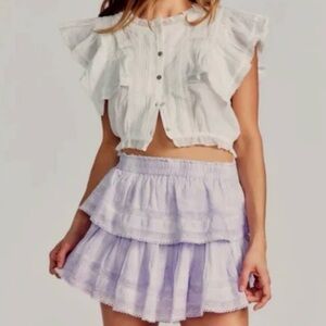 LoveShackFancy Ruffle Mini Hand Dyed Skirt